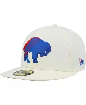 Мужская кремовая приталенная шляпа Buffalo Bills Chrome Dim 59FIFTY New Era