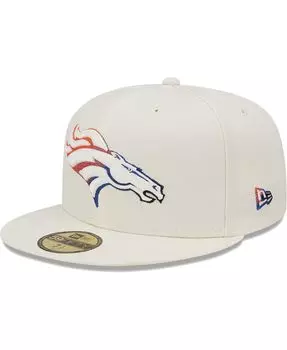 Мужская кремовая приталенная шляпа Denver Broncos Chrome Color Dim 59FIFTY New Era