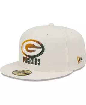 Мужская кремовая приталенная шляпа Green Bay Packers Chrome Color Dim 59FIFTY New Era