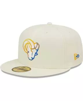 Мужская кремовая приталенная шляпа Los Angeles Rams Chrome Color Dim 59FIFTY New Era