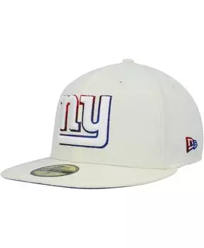 Мужская кремовая приталенная шляпа New York Giants Chrome Dim 59FIFTY New Era