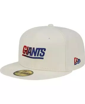 Мужская кремовая приталенная шляпа New York Giants Chrome Dim 59FIFTY New Era