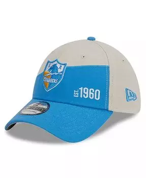 Мужская кремовая, пудрово-синяя кепка Los Angeles Chargers 2023 Sideline Historic 39THIRTY Flex Hat New Era, слоновая кость/кремовый