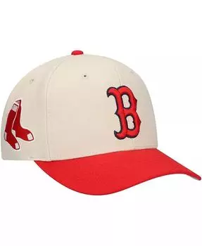 Мужская кремовая регулируемая кепка Boston Red Sox Pro Crown Mitchell & Ness, бежевый