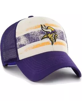 Мужская кремовая регулируемая кепка Minnesota Vikings Breakout MVP Trucker '47 Brand