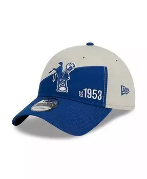 Мужская кремовая регулируемая кепка Royal Indianapolis Colts 2023 Sideline Historic 9TWENTY New Era, слоновая кость/кремовый