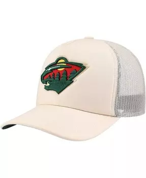 Мужская кремовая регулируемая шапка Minnesota Wild Foam Front Trucker Mitchell & Ness, бежевый