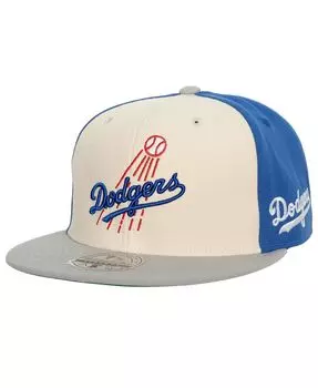 Мужская кремовая, серая облегающая шляпа Los Angeles Dodgers в честь 100-летия Homefield Mitchell & Ness