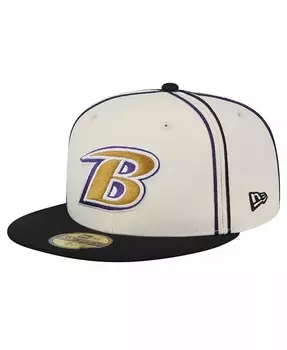 Мужская кремовая шляпа Baltimore Ravens Soutache 59FIFTY приталенная шляпа New Era, белый