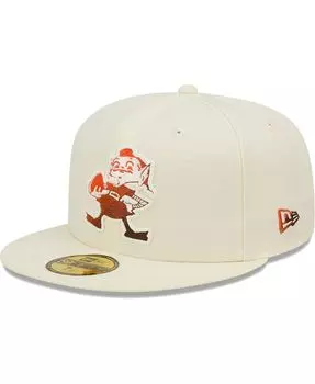 Мужская кремовая шляпа Cleveland Browns Chrome Color Dim 59FIFTY New Era