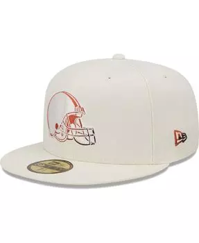Мужская кремовая шляпа Cleveland Browns Chrome Color Dim 59FIFTY New Era