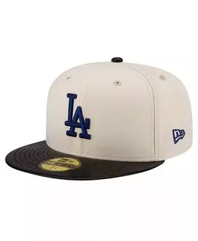 Мужская кремовая шляпа Los Angeles Dodgers Game Night с кожаным козырьком 59fifty New Era, бежевый