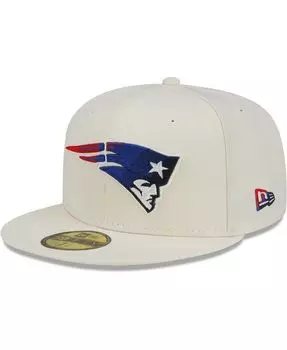 Мужская кремовая шляпа New England Patriots Chrome Color Dim 59FIFTY New Era
