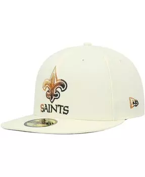 Мужская кремовая шляпа New Orleans Saints Chrome Color Dim 59FIFTY New Era
