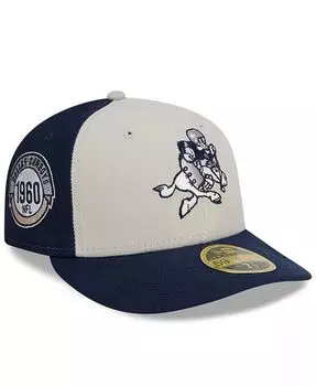Мужская кремовая, темно-синяя шляпа Dallas Cowboys 2023 Sideline Historic Low Profile 59FIFTY New Era, слоновая кость/кремовый