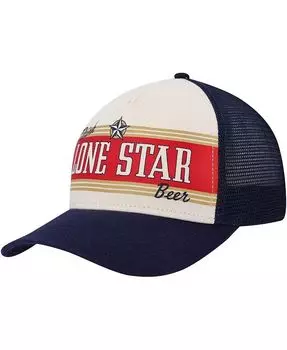 Мужская кремовая темно-синяя шляпа Lone Star Beer Sinclair Snapback American Needle, слоновая кость/кремовый