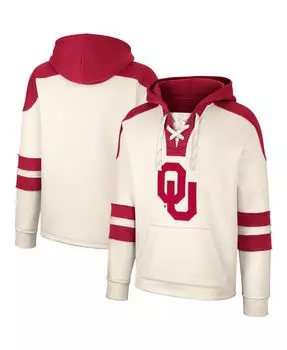 Мужская кремовая толстовка с капюшоном oklahoma sooners lace-up 4.0 vintage-like pullover Colosseum, кремовый