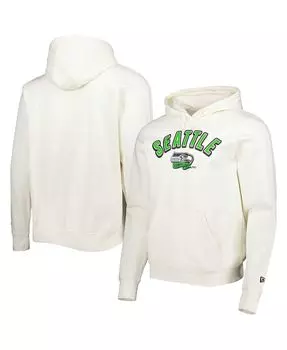 Мужская кремовая толстовка с капюшоном seattle seahawks sideline chrome pullover New Era, кремовый