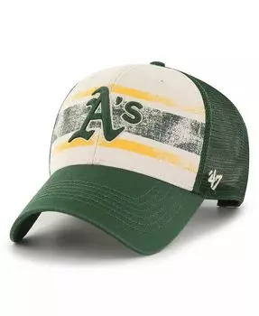Мужская кремовая зеленая регулируемая кепка Oakland Athletics Breakout MVP Trucker '47 Brand, мультиколор
