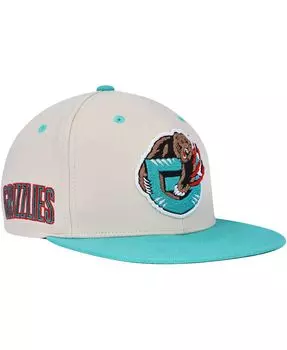 Мужская кремово-бирюзовая кепка Vancouver Grizzlies Hardwood Classics, двухцветная шляпа Snapback с цепной вышивкой Mitchell & Ness