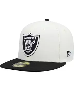 Мужская кремово-черная приталенная шляпа Las Vegas Raiders Chrome Collection 59FIFTY New Era