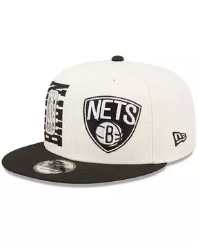 Мужская кремово-черная регулируемая кепка Brooklyn Nets NBA Draft 9FIFTY Snapback 2022 New Era