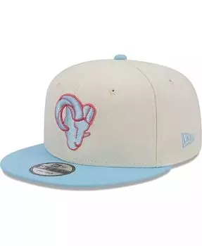 Мужская кремово-голубая кепка Los Angeles Rams Two-Tone Color Pack 9FIFTY Snapback Hat New Era, белый