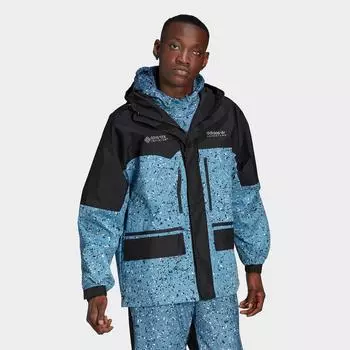 Мужская куртка Adidas Adventure Winter Allover с принтом GORE-TEX, синий