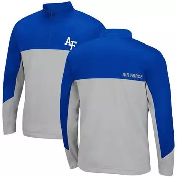 Мужская куртка Air Force Falcons Triple Dog Dare с молнией в четверть цвета королевского/серого цвета Colosseum