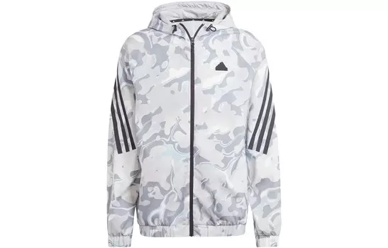 Мужская куртка ALLOVER PRINT Off White Adidas, цвет Jade White