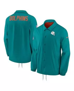 Мужская куртка aqua miami dolphins sideline coaches full-snap Nike