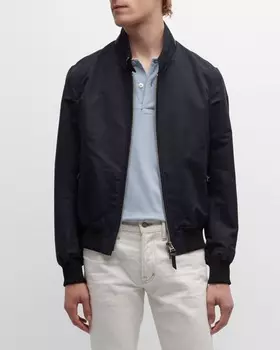 Мужская куртка-блузон Harrington из хлопка и шелка TOM FORD