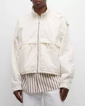 Мужская куртка-блузон на молнии из технического нейлона Bottega Veneta, цвет Khaki