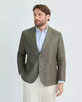 Мужская куртка больших размеров из льняной ткани Dustin, зеленый