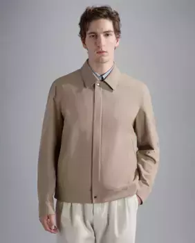 Мужская куртка больших размеров с воротником-рубашкой Paul & Shark, бежевый