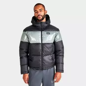 Мужская куртка-бомбер Emporio Armani EA7 Shiny Puffer, серый