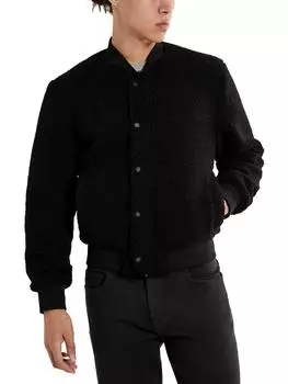 Мужская куртка-бомбер из искусственной овчины с двусторонним эффектом Kenneth Cole, черный