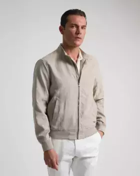 Мужская куртка-бомбер из замши с эффектом камня PuroEgo, цвет Piedra