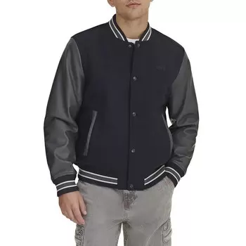 Мужская куртка-бомбер Levi's Letterman, смешанная техника, цвет Navy Gray