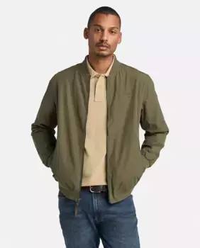 Мужская куртка-бомбер на молнии с воротником Мао Timberland, цвет Verde Militar