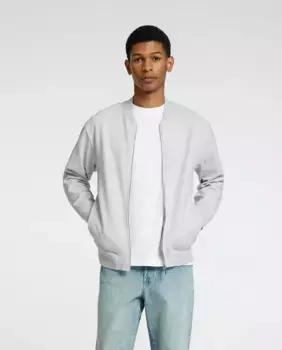 Мужская куртка-бомбер на молнии Selected, светло-серый