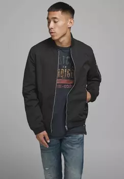 Мужская куртка-бомбер с карманами на молнии Jack & Jones, черный