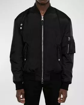 Мужская куртка-бомбер с ремнями безопасности Alexander McQueen, цвет Black