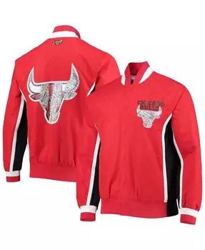 Мужская куртка chicago bulls red hardwood classics 75th anniversary authentic warmup full-snap jacket Mitchell & Ness, красный