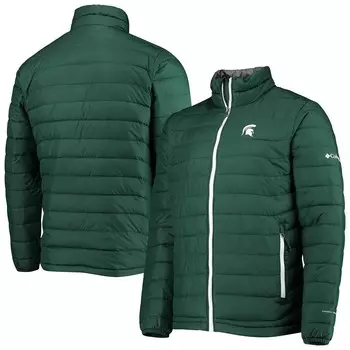 Мужская куртка Columbia Green Michigan State Spartans Powder Lite со светоотражающим эффектом и молнией во всю длину, цвет Msu Green