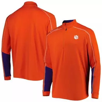 Мужская куртка Columbia Orange Clemson Tigers Shotgun 2.0 Omni-Wick с молнией на четверть