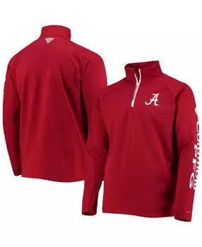 Мужская куртка crimson alabama crimson tide terminal tackle fleece raglan omni-shade с молнией на четверть Columbia