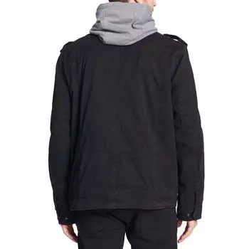 Мужская куртка дальнобойщика из стираного материала на стеганой подкладке с капюшоном Levi's, черный