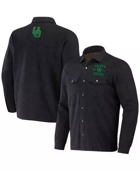 Мужская куртка Darius Rucker Collection от Heather Charcoal Oregon Ducks на подкладке из шерпы с кнопками Fanatics, черный