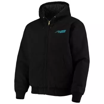 Мужская куртка Dunbrooke Black Carolina Panthers Dakota из хлопка с капюшоном из парусины